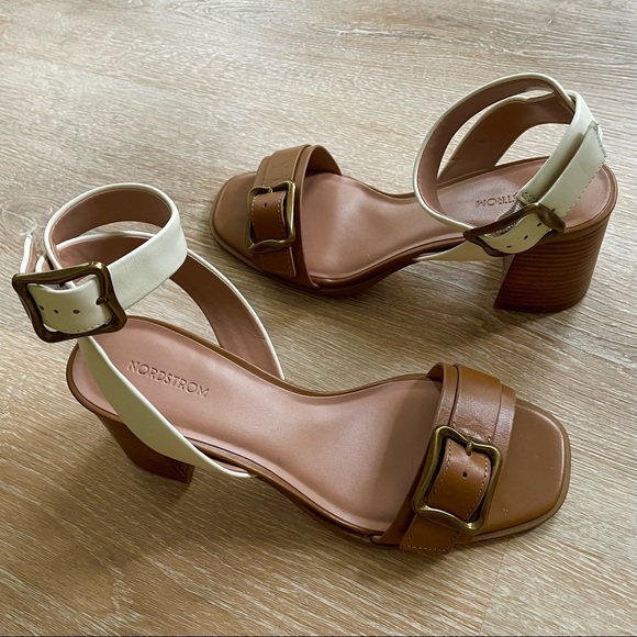 Nordstrom Leather Lancaster Ankle-Strap Heeled Sandal 7 - Picture 4 of 12